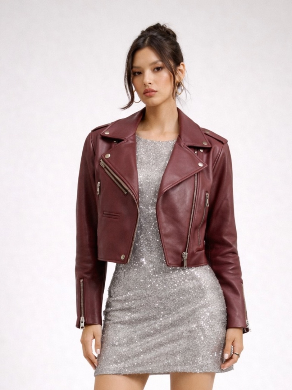 NWT BLANKNYC Faux Leather Crop Moto Jacket in Small